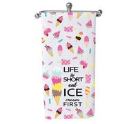 Ice Cream Kitchen Towel for IceCream Lover Life Is Short Eat Ice Cream First Maker Icecream Dish Tea Towel Accessories (eat ICE 2)