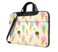 Ice Cream Laptop Bag for 14 inch, Colorful Laptop Case Sleeve with Shoulder Strap,Portable Shockproof Protective Computer Carrying Cover Briefcase for Women Men