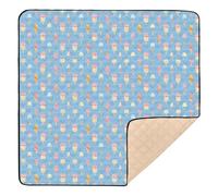 Ice Cream Large Sturdy Baby Gym & Activity Mat for Indoor Outdoor Washable Infant Play Activity Mat for Babies Infants Toddlers, 50'' x 50''