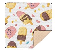 Ice Cream Large Sturdy Baby Playmat for Floor Comfortable Tummy Time Activity Mat for Babies Infants Toddlers, 50'' x 50''