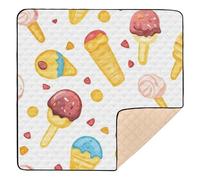 Ice Cream Large Stylish Baby Playmat for Indoor Outdoor 1-Piecing Baby Crawling Mat for Babies Infants Toddlers, 50'' x 50''
