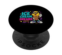 Ice Cream Lover Dreams Funny Dessert Enthusiast Obsessed PopSockets Adhesive PopGrip