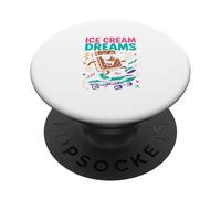 Ice Cream Lover Dreams Funny Dessert Enthusiast Obsessed PopSockets Adhesive PopGrip