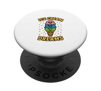 Ice Cream Lover Dreams Funny Dessert Enthusiast Obsessed PopSockets Adhesive PopGrip