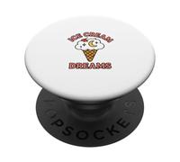 Ice Cream Lover Dreams Funny Dessert Enthusiast Obsessed PopSockets Adhesive PopGrip