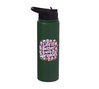 Ice Cream Lover Life is Better with Sprinkles Stainless Steel Insulated Water Bottle