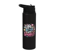 Ice Cream Lover Life is Better with Sprinkles Stainless Steel Insulated Water Bottle