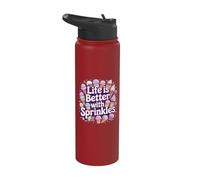 Ice Cream Lover Life is Better with Sprinkles Stainless Steel Insulated Water Bottle