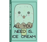 Ice cream lover notebook gift journal funny green