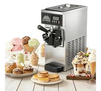 Ice Cream Machine, 450w Ice Cream Maker Machine, 2.5l + 1l Capacity, 4-5kg/H Output, With 3 Ice Cream Molds, Adjustable Hardness, For Cones, Waffle Bowls, And Ice Cream Silver