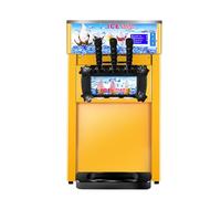 Ice Cream Machine, Commercial Soft Serve Maker, 3 Flavors, 18L/h, 1200W, Countertop, Auto Cleaning, Adjustable Hardness for Coffee Shops and Restaurants