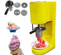 Ice Cream Machine,Ice Cream Forming Machine,Spaghetti Gelato Maker Ice Cream Makers,with 4 Interchangeable Molds,420ml Hopper(Yellow)
