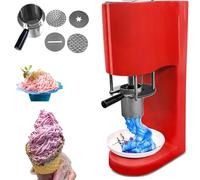 Ice Cream Machine,Ice Cream Forming Machine,Spaghetti Gelato Maker Ice Cream Makers,with 4 Interchangeable Molds,420ml Hopper(Red)