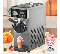 Ice Cream Machine, Stainless Steel, 450W, 4-5kg/H Output, 2.5L Tank, 1L Cylinder, Countertop Soft Serve Maker for Single Flavor Treats