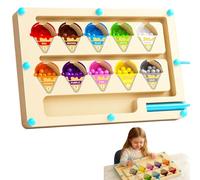 Ice Cream Magnetic Maze, Educational Toy, Montessori Street Puzzle, Button Art Toys for Toddlers, Magnetic Colour and Number Maze