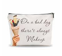 Ice Cream Make Up Bag, On A Bad Day There's Always Make Up, Funny Cosmetic Bag, Toiletry Bag, Gift For Women, Women Accessories - A25, multi-colored