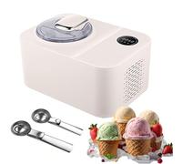 Ice Cream Maker, 1.2L Touchscreen Control, 110W LCD Display and Timer, 3 in 1 Sorbet and Frozen Yoghurt Machine with Compressor and Stainless Steel Spoons