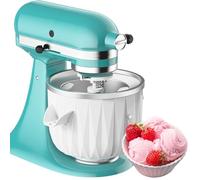 Ice Cream Maker Attachment for KitchenAid Stand Mixer, Compatible with 4.5 Qt and Larger Stand Mixer,2 Quart Frozen Yogurt Ice Cream & Sorbet Gelato Maker Attachment by Coolcook