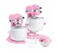 Ice Cream Maker Attachment for KitchenAid Stand Mixers - Compatible with 4.5QT, 5QT & 6QT Tilt-Head and Bowl-Lift Models - 1.9L Bowl for Frozen Dessert, Sorbet, Gelato and Frozen Yogurt