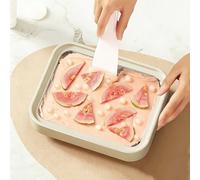 Ice Cream Maker, DIY Frozen Dessert Roller Tray with 2 Scrapers, Stainless Steel Yoghurt and Creami Maker for Soft Serve and Fruit Treats