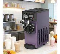 Ice Cream Maker, Ice Cream Machine Commercial, 450w Ice Cream Machine, With Lcd Control Panel and 3 Ice Cream Molds, 2.5l + 1l Capacity, 4-5kg/H Output, Adjustable Hardness Purple