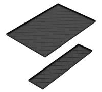 Ice Cream Maker Silicone Mats, Slushie Machine Pad, Anti Slip Slushie Maker Mat, Removable Countertop Protector Mat, Silicone Drip Tray Mats, with Raised Edge Include Large+Small Pads