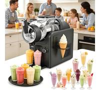 Ice Cream Maker, Slushie Machine for Home, Slushy Machine 75 oz Margarita Machine with 6 Preset Programs for Ice Cream, Milkshake, Cocktail, Frappés, With Ice Cream Cone Holder Black