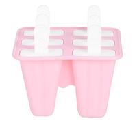 Ice Cream Mold Silicone Pink Reusable DIY Kitchen Tool with Handles for Homemade Ice Cream Pudding Dessert Food Grade Material 4 or 6 Cavity Options (6 Sticks)