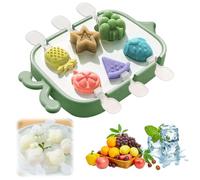 Ice Cream Molds Silicone BPA Free Ice Pop Mold Popsicle Silicone Cute Fruit Ice Lolly Molds Cheese Mold 6 Holes with Lid, 6 Ice Cream Sticks for Making Ice Cream