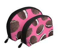 Ice Cream Moon Pie Cosmetic Bag, Travel Clutch Bag for Women and Girls