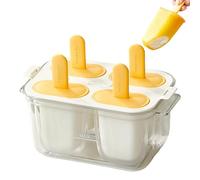 Ice Cream Moulds | 4 Cavities Easy Release Non-Drip Non Stick Summer Ice Maker - For Home Dessert Preparation In The Kitchen Freezer And Refrigerator Ideal For