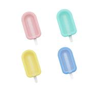Ice Cream Moulds with Sticks,4 Pcs Reusable Silicone Ice Lolly Molds, Mini Ice Cream Maker with Non-Spill Lid, BPA Free Popsicle Molds Set, DIY Homemade Dessert Mould BPA Free
