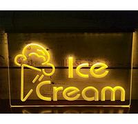 Ice Cream Neon Sign Led Modeling Light Luminous Letters Signboard Acrylic Panel Neon Decorative Light,60x40cm (Color : Yellow, Size : 60x40cm)