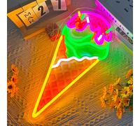 Ice Cream Neon Sign USB Powered and Dimmable UV-Printed LED Neon Light for Wall Decor Dessert Lamp for Bedroom, Ice Cream Shop, Restaurant, Office, Gift for Kids 42 × 18.6 cm