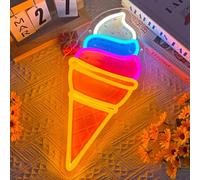 Ice Cream Neon Sign USB Powered and Dimmable UV-Printed LED Neon Light for Wall Decor Dessert Lamp for Bedroom, Ice Cream Shop, Restaurant, Office, Gift for Kids 38 × 17.3 cm