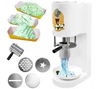 Ice Cream Noodle Extruder, Multi-Shape Spaghetti Press Machine, 30L/H Output, 4 Shape Molds, Ideal for Dessert Shops and Restaurants