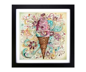 Ice Cream Paisley Art Framed Print | 18x18 Inch Black Framed Wall Art | Ready to Hang | Modern Landscape Picture | Living Room Bedroom Lounge Office