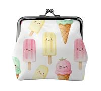 Ice Cream Paradise Leather Kiss Lock Coin Purse-Small Mini Wallet for Women | Premium Pu Leather. Kiss Lock. Compact Size.