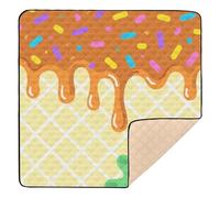 Ice Cream Pattern Large Sturdy Baby Activity Play Mat for Floor Non-Toxic Activity Entertainment Mat for Babies Infants Toddlers, 50'' x 50''