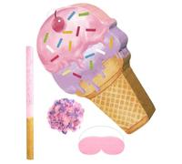 Ice Cream Piñata with Stick and Blindfold for Summer Party