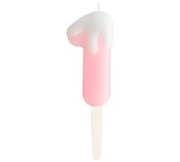 Ice Cream Pink 1st Birthday Candles, Cream Numbers 1 Birthday Party Decoration, Birthday Cake Topper, Happy 1st Birthday Cake Candles for Birthday Party Wedding Anniversary Celebration Supplies