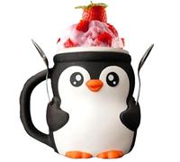 Ice Cream Pint Holder, 3D Printed Penguin Ice Cream Tubs, Penguin ICES Creams Holder with Spoon Holders, 16 Oz Penguins ICES Creams Pint Holders with 2 Spoons Hidden Drawer for Yogurt Beer Can Sleeve