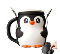 Ice Cream Pint Holder - Cute Penguin, Leak Proof Cup Sleeve, Pint Container | Secret Snack Drawer with Spoon Slot, Organizer for Adults, Kids, Bedroom, Living Room Movie Night