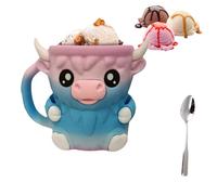 Ice Cream Pint Holder, Highland Cow Ice Pint Holder Cover with Handle, Cute Animal ICES Creams Cooler Container Leak Proof Popsicle Cozy Beer Can Cup, Highland Cow Lover Gifts