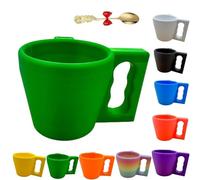 Ice Cream Pint Holder, Ice Cream Containers, 3D Printed Insulated Cup, Insulated Arm Sleeve Containers with Spoon and Handle for Yogurt and Frozen Desserts, Gift for Icecream Lover(Green)