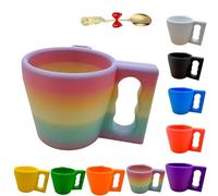 Ice Cream Pint Holder, Ice Cream Containers, 3D Printed Insulated Cup, Insulated Arm Sleeve Containers with Spoon and Handle for Yogurt and Frozen Desserts, Gift for Icecream Lover(Rainbow)