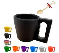 Ice Cream Pint Holder, Pint Ice Cream Holder with Handle, Reusable 3D Printed Reusable Cozy with Spoon Slot for Yogurt Frozen Desserts Popsicle Sleeve Unique Gift (Black)