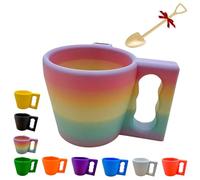 Ice Cream Pint Holder, Pint Ice Cream Holder with Handle, Reusable 3D Printed Reusable Ice Cream Pints Cozy with Spoon Slot for Yogurt Frozen Desserts Popsicle Sleeve Unique Gift (Rainbow)