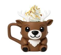 Ice Cream Pint Holder with Handle - Cute Reindeer 3D Printed Accessories | Christmas Ice Cream Cup for Kids Candies Yogurt Cake Desserts Summer Parties Camping Fruit Food Drinking Kitchen