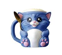Ice Cream Pint Sleeve Cover W/Handle Cat Ice Pint Cup Holder for (Blue)